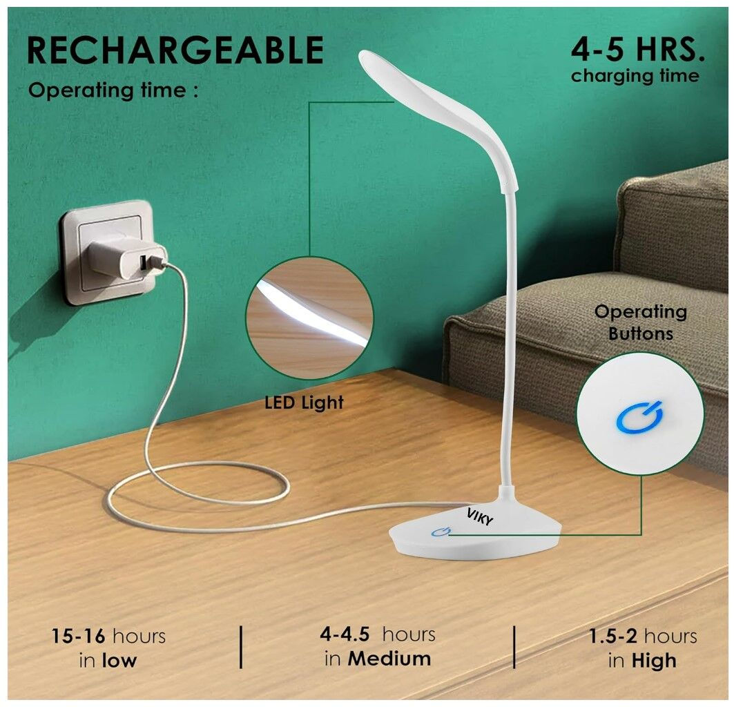 VIKY Sleek Rechargeable LED Table Lamp - Image 2