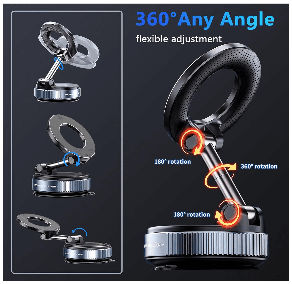 VIKY Magnetic Mobile Holder with Vacuum Suction - Image 5